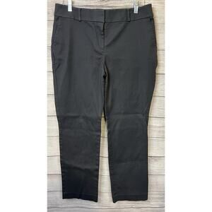 LOFT Pants Womens Size 10 Blue Curvy Cotton Flat Front Regular Fit Straight Leg